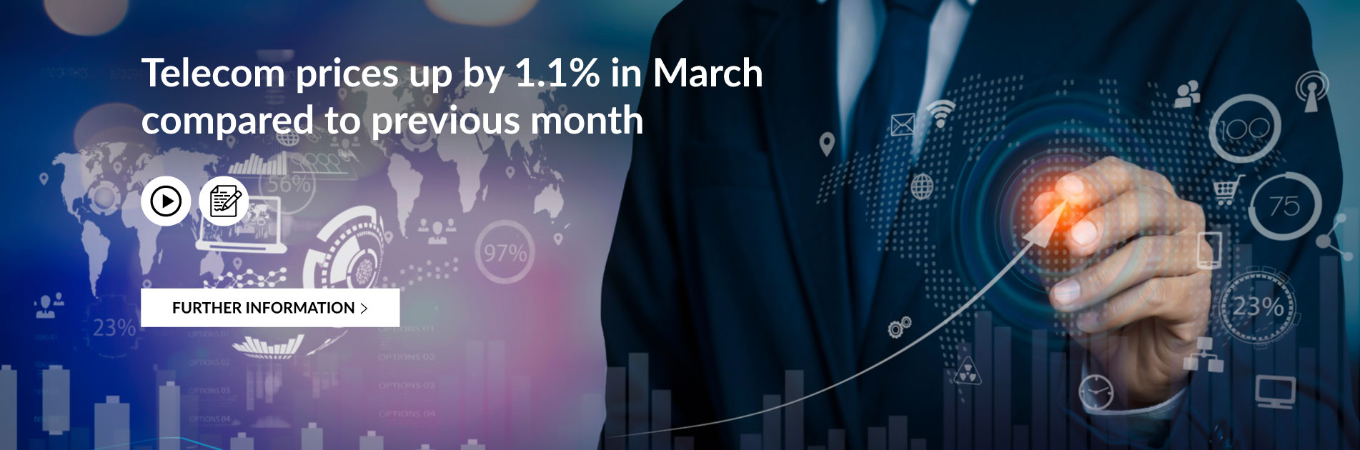 Telecommunications prices rise 5.8% in February compared to the previous month