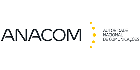 Logótipo ANACOM com a designação social Autoridade Nacional de Comunicações.