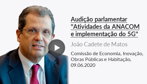 Presidente da ANACOM em audição no Parlamento, a 09.06.2020.