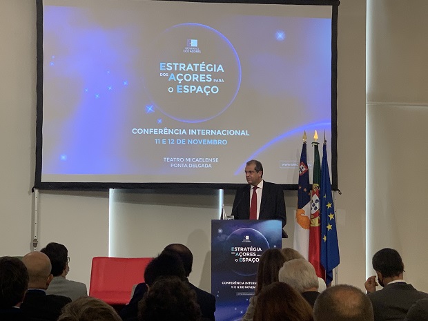 João Cadete de Matos, Chair of ANACOM and the Space Authority, during the conference's opening session.