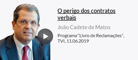 João Cadete de Matos, Chairman of ANACOM, took part in TVI's report on ''the danger of verbal contracts'' in telecommunications services.