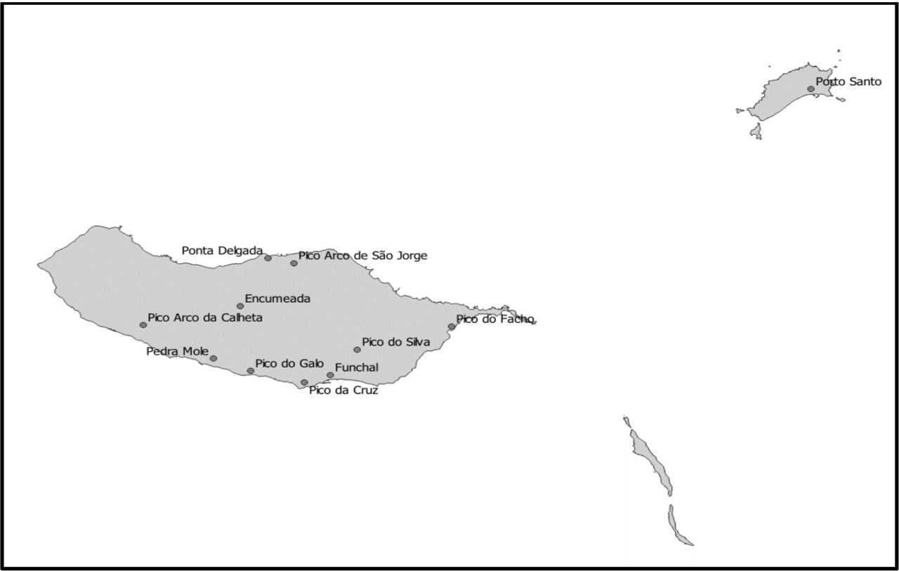 Mapa da Região Autónoma da Madeira