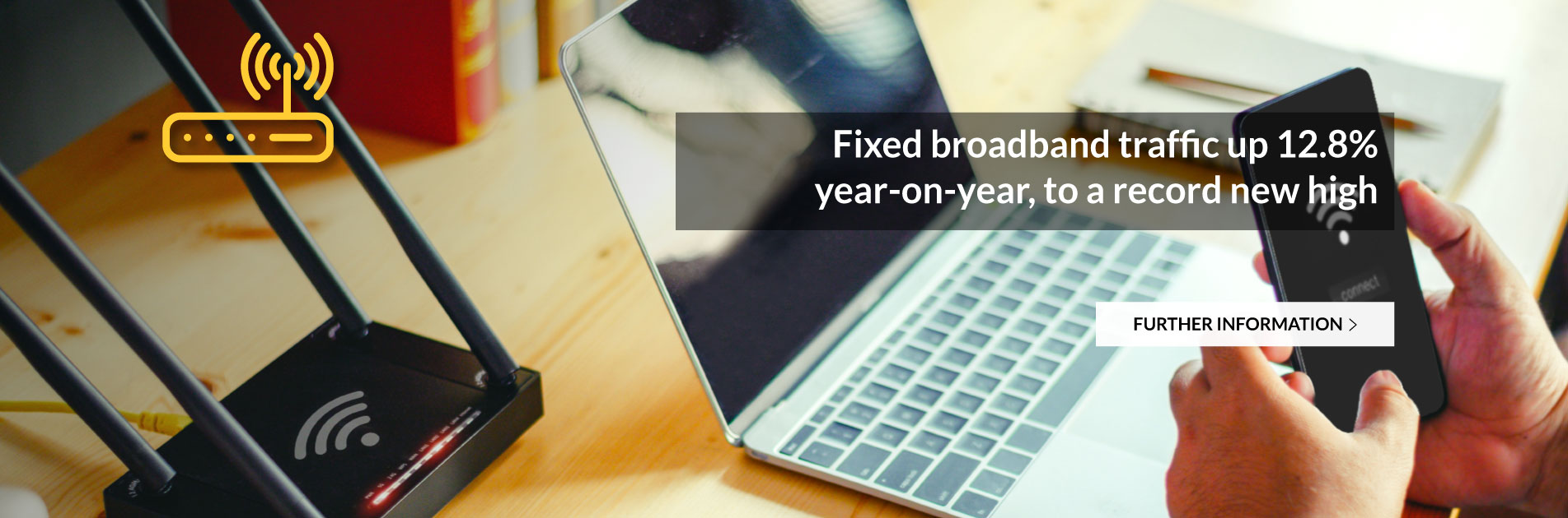 Fixed broadband traffic up 12.8% year-on-year, to a record new high
