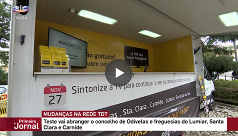 Reportagem sobre a alteração do emissor de Odivelas Centro, no programa ''Primeiro Jornal'', da SIC, a 27.11.2019.