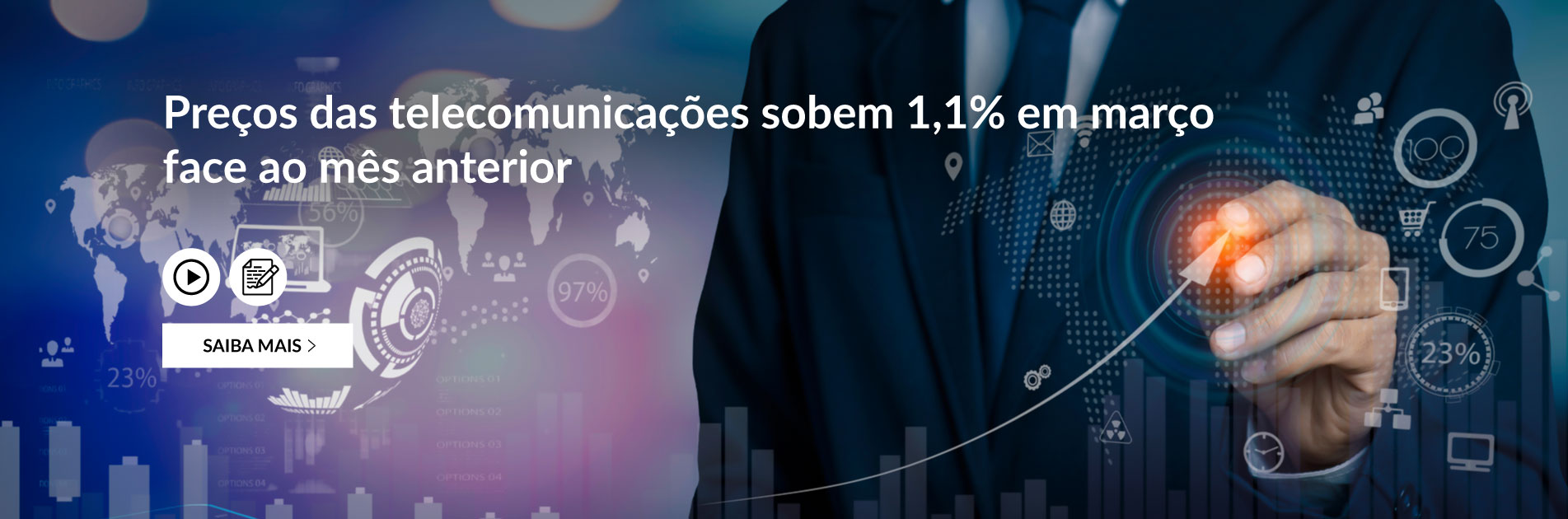 Portugal verificou uma taxa de variação média dos preços das telecomunicações nos últimos 12 meses superior em 2,2 p.p. à verificada na União Europeia.