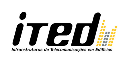 Logotipo ITED com designação Infraestruturas de Telecomunicações em Edifícios