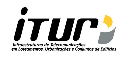 Logotipo ITUR com designação Infraestruturas de Telecomunicações em Loteamentos, Urbanizações e Conjuntos de Edifícios.